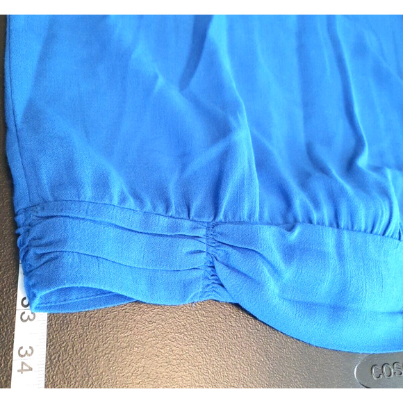 Vtg Back Button Ruched Side Pencil Skirt 2 Pc Suit Sz 10 Turquoise Office Siren - Picture 13 of 16